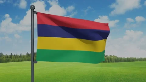 Mauritius Flag Stock Footage 153254815