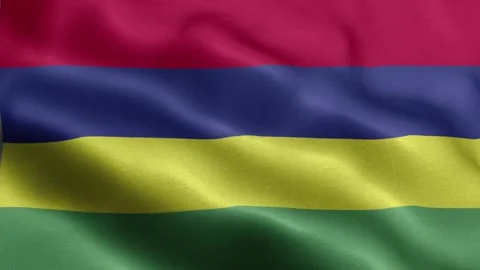 Mauritius flag Front Video stock 318677530