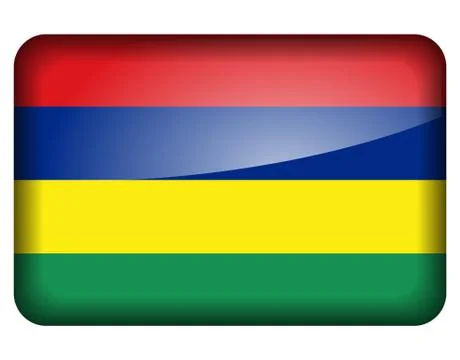 Mauritius flag icon Stock Illustration