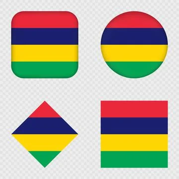 Mauritius Flag Icons Pack. Vector illustration. Stock Illustration