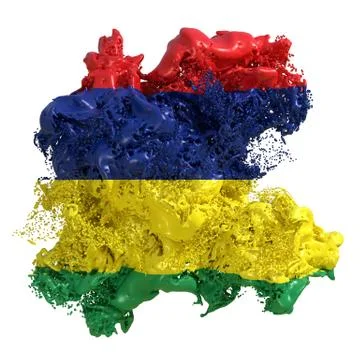 Mauritius flag liquid Stock Illustration