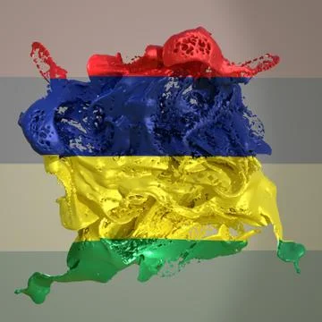 Mauritius flag liquid Stock Illustration