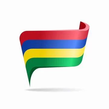 Mauritius flag map pointer layout. Vector illustration. Stock Illustration