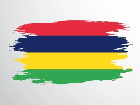 Mauritius flag painted with a brush Stock Illustration
