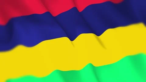 Mauritius Flag Seamless Loop 4k 60fps on Sky Background Stock Footage 340346324