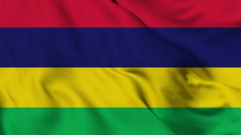 Mauritius flag seamless waving animation Stock Footage 168214537