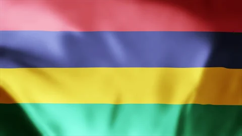 Mauritius flag seamless waving animation footage 4k Stock Footage 255877962