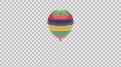 Mauritius flag textured balloon rotating Alpha Stock Footage 61525219