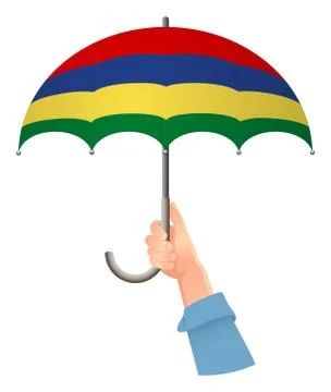 Mauritius flag umbrella Stock Illustration