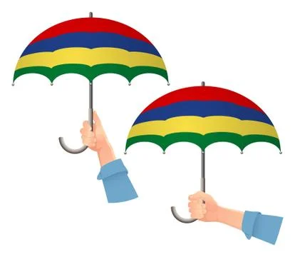 Mauritius flag umbrella Stock Illustration