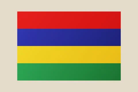 Mauritius flag vector illustration isolated on a simple background, a natio.. Stock Illustration