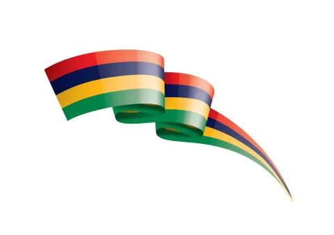 Mauritius flag, vector illustration on a white background Illustrazione stock