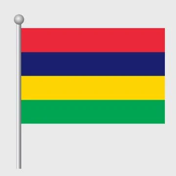 Mauritius flag vector template background realistic copy Stock Illustration