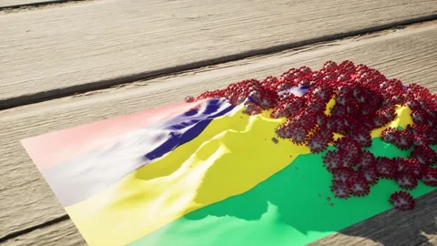 Mauritius Flag - Virus Growth Stock-Footage 320248015