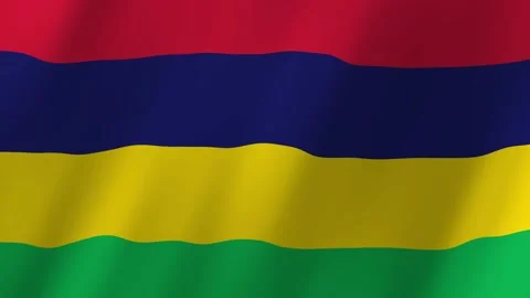 Mauritius flag waving animation Stock Footage 221661694