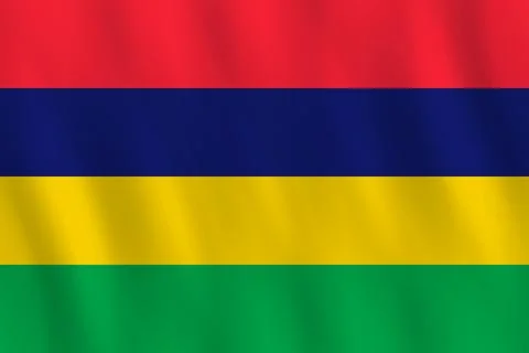 Mauritius flag with waving effect, official proportion. Stock Illustration