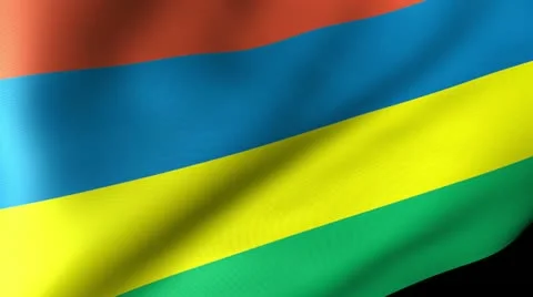 Mauritius Flag Waving Stock Footage 12229751