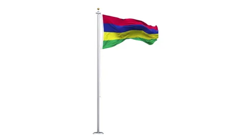 Mauritius flag waving looping with transparent background. Video stock 323440282