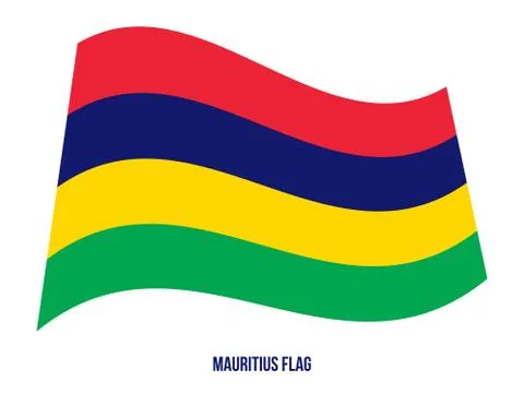 Mauritius Flag Waving Vector Illustration on White Background. Stock Illustration