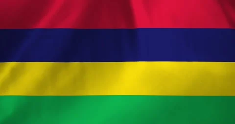 Mauritius flag waving with the wind background loop video animation Stock Footage 327172516