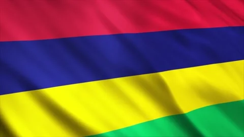 Mauritius Flag waving in the wind Stock Footage 236082787