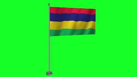 Mauritius Flag Waving in the Wind on Green Screen Video stock 278216673