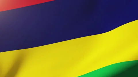 Mauritius flag waving in the wind. Looping sun rises style.  Animation loop 스톡 동영상 48909346