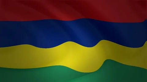 Mauritius flag waving in the wind in slow motion collection Stock Footage 91280471
