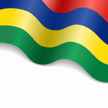 Mauritius flag wavy abstract background. Vector illustration. Stock Illustration