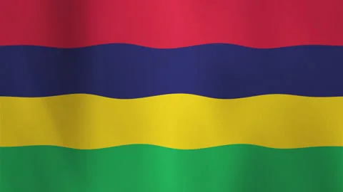 Mauritius Flag Wavy Motion Background with Seamless Ripple Distortion Stock Footage 307613222