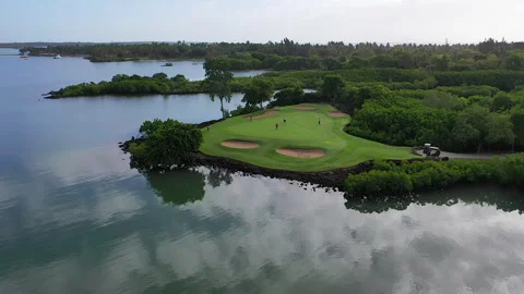 Mauritius-GolfCourse-Aerial Stock Footage 295117759