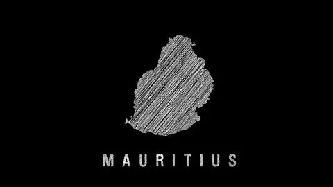 Mauritius island appearing with scribble effect on black background Stock Footage 317692859