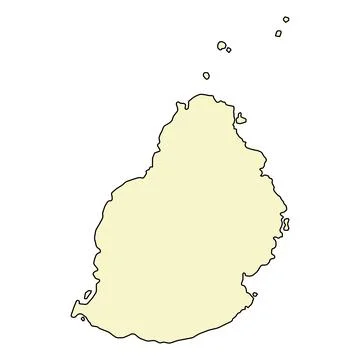 Mauritius island map symbol shape, travel web flat concept icon vector illust Stock Illustration