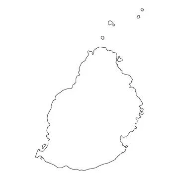 Mauritius island map symbol shape, travel web flat concept icon vector illust Stock Illustration