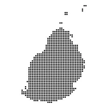 Mauritius island map symbol shape, travel web flat concept icon vector illust Stock Illustration