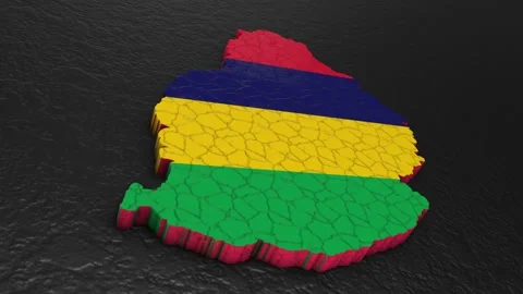 Mauritius map 3d. 3d map of Mauritius. Stock Footage 274160946