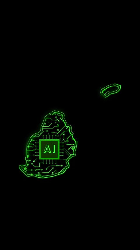 Mauritius Map AI Chipset Technology Opener Video stock 337172114