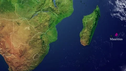 MAURITIUS Map With Borders Stock Footage 318676714