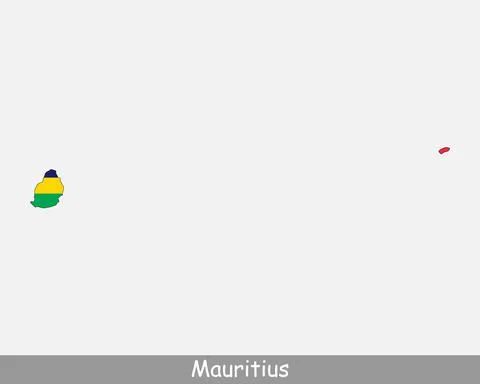 Mauritius Map Flag Stock Illustration