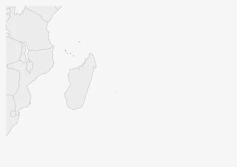 Mauritius map highlighted in Mauritius flag colors Stock Illustration