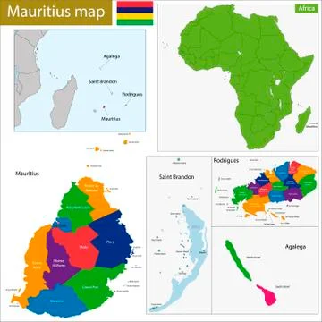 Mauritius map Stock Illustration