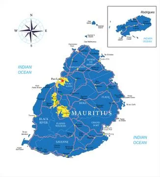Mauritius map Stock Illustration