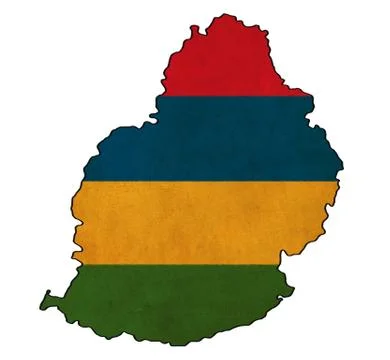 Mauritius map on mauritius flag drawing ,grunge and retro flag series Stock Illustration