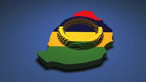 Mauritius Map - Ripple Effect Stock Footage 330516478
