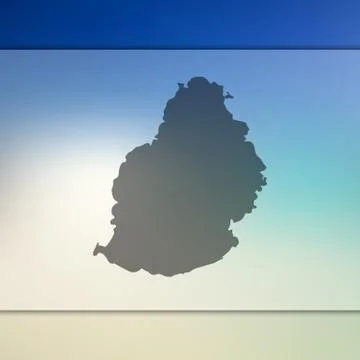 Mauritius map. Vector silhouette of Mauritius. Blurred background Stock Illustration