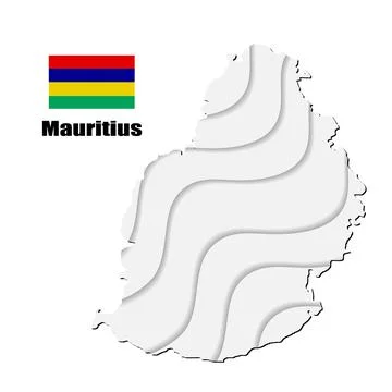 Mauritius map on white background. vector illustration. Illustrazione stock