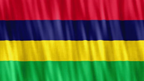 Mauritius National Flag. Seamless loop animation closeup waving.  Stock Footage 222619054