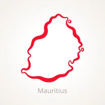 Mauritius - Outline Map Stock Illustration