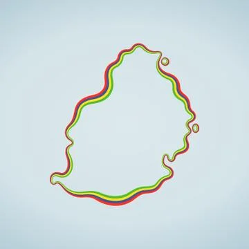 Mauritius - Outline Map Stock Illustration