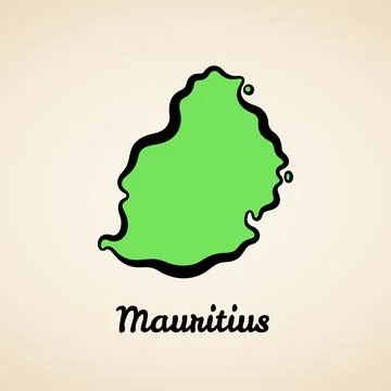 Mauritius - Outline Map Stock Illustration